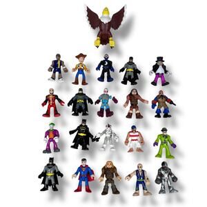 Fisher Price Imaginext Action Figures Lot of 21 Toys Batman Joker Superman Eagle